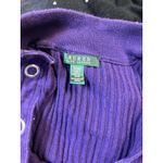 Lauren Ralph Lauren Women's Purple Top Medium Silver Snap Button Jumper Photo 6