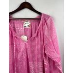 Women’s LulaLife 2X Bright Pink Edna Top with White Patterning Photo 1