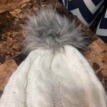 Rae Dunn  Winter Hat Women's "Cozy" White Faux Fur Pom-Pom Cable Knit One Size Photo 2