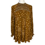 Free People  brown floral long sleeve top size S Photo 1
