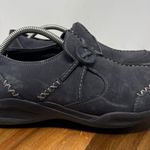 Clarks Wave Walk Leather Slip On Comfort Flat Casual Shoes Black Size 8M Photo 0