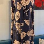 Ivanka Trump  Dress Womens Medium M Blue Floral Cold Shoulder Long Sleeve Photo 1