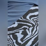 Ganni Ahluwalia X Collab Midi Dress Blue Ruched Animal Print Zebra Stripes 44 XL Photo 3