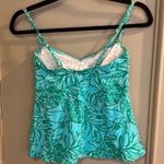 Lilly Pulitzer  Tankini Swim Top Twist Front Green Blue Bird Classic Size Small Photo 3