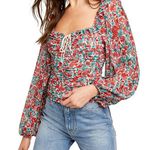 Free People NWT Mabel Printed Blouse Photo 0