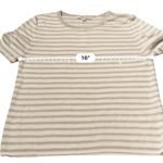 Madewell  Micro-Rib Short Sleeve‎ Striped Sweater Tee in Monument Sz M NEW Photo 7