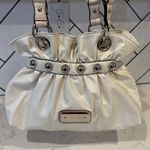 XOXO Vintage  Y2K faux leather shoulder hobo bag knotted handles shimmery white Photo 1