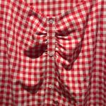 Agnes Orinda Women's 3X Gingham Tops Sweetheart Neck Blouse Red Photo 6