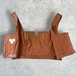 Anthropologie  Maeve Faux Leather Notch Tank Cognac Brown‎ Cropped Size 10 Photo 4