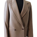 Vintage David Brooks Ltd Tan Taupe 100% Wool Blazer size 6 Light Academia 80s Photo 0