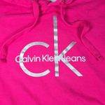 Calvin Klein  Jeans Pink Cropped Hoodie Sweatshirt Logo Size M Photo 3