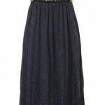 Vintage Floral Maxi Dress Navy Blue Polka Dot Smocked Tie Strap Summer Casual Size XL Photo 0