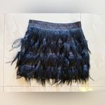 Finesse Feather Skirt black mini zippers Feather satin waist band Small Photo 4