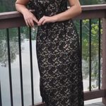 Connected Apparel  Sleeveless Plunge V-Neck Lace Maxi Dress Black Women's Size 14 Photo 0