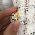 Elisabetta Franchi GIACCA Cream and Metallic Tweed Jacket Size 40 / US 4 Gold Photo 7