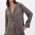 GapBody Satin Pajama Set Cashmere Dot Print Size Xlarge Brown Photo 0