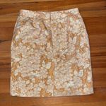 Talbots Pencil Skirt Womens Size 6P Copper Metallic Gold Brocade Cocktail Photo 4