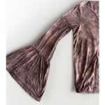 American Eagle  Soft Sexy Tie Dye Faux Wrap Purple Surplice Long Sleeve Medium Photo 1