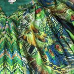 Anthropologie Fig and Flower Boho Peasant Blouse Women’s Size 1X Lined Peacock Green Photo 15