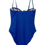 J.Crew NWT Heritage Balconette Underwire One Piece Swimsuit Blue Size 10 Preppy Photo 3