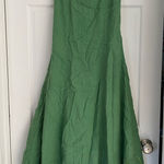 Assembly Label Linen Rounded Neckline Sleeveless A Line Green Midi Dress Size 10 Photo 0