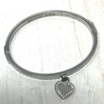 Michael Kors CZ dangle heart, steel bangle bracelet Photo 3