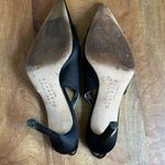 Christian LaCroix Black Satin Formal Slingback Pumps Rhinestone Buckle Size 36 6 Photo 3