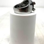 Heavy silver tone pirate 🏴☠️ skull ring, approx size 10 Photo 4