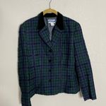 Pendleton  Blue Green Plaid Wool Blend Blazer 8 Photo 3