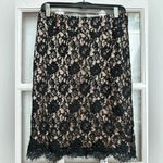 Banana Republic Vintage | Lace Skirt Black & Blush Pink Lining Size 4 Small S Photo 1