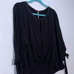 Free People  Womens Keepin On Top Relaxed Black Shirt Size S Photo 5