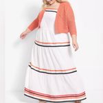 Lane Bryant  | NWT White Coral Navy Ribbon Detail Tiered Maxi Dress | Size 20 Photo 3