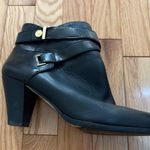 Louise et Cie 9.5 W Black & Gold Buckle 3” Heel Bootie Photo 2