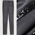 H&M  Divided Sequin Tuxedo Stripe Slim High Waist Skinny Jeans Dark Grey 8 Photo 1