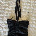 ZARA Black Halter Ruched Bodycon Mini Dress Photo 1