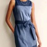 BODEN Hotch Denim Midi DressHotched Denim Size 6p Blue Photo 0
