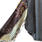 We The Free Free People  Blossom Balloon Sleeve Gray Thermal Top Photo 3