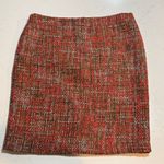 Dalia Collection  Elegant Red and Brown Tweed Skirt.  Size 6 Photo 0
