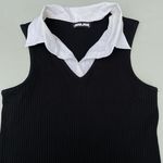 Jou Jou Black White Collared Buisness Formal Tank Top Photo 2