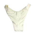 Aerie Bikini Bottom Cheeky High Cut High Rise Textured Wavy White XL Photo 1