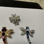Lot Of 3 Pretty Fly / Dragonfly Insect Rhinestone Brooch Pins Photo 7