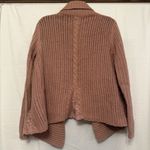 Garnet Hill  Open Front Cardigan Sweater Cashmere Blend Lace Detail Pink‎ Size M Photo 3