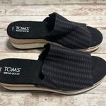 Toms  Margo Espadrille Wedge Slide Sandals Women's Size 10 Black White Shoes Photo 2