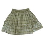 Hersy‎ Skirt Medium Green Plaid Flare Elastic Waist Y2K Retro Photo 2