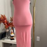 Lux LA Women Sleeveless Mock Neck Pink Bodycon Wrap Long Dress Size Medium Photo 1