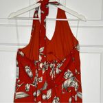 Taylor NWT Floral Halter Midi Dress Flower Print Sleeveless Summer 14‎ Orange Photo 5