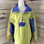 Columbia Vintage Lime & Blue Quarter Zip Windbreaker Jacket Photo 0