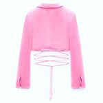 ZARA  cropped blazer. Waist tie details. Size XS. EUC Photo 2