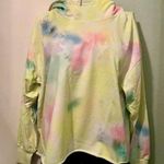 Alice + Olivia Tie Dye Funnel Neck Crop Hoodie Beachside Yellow L Photo 2