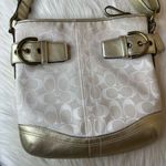 Coach Signature Hobo Shoulder Bag Cream/Off-White w/Gold Leather Trim/Accents Photo 9